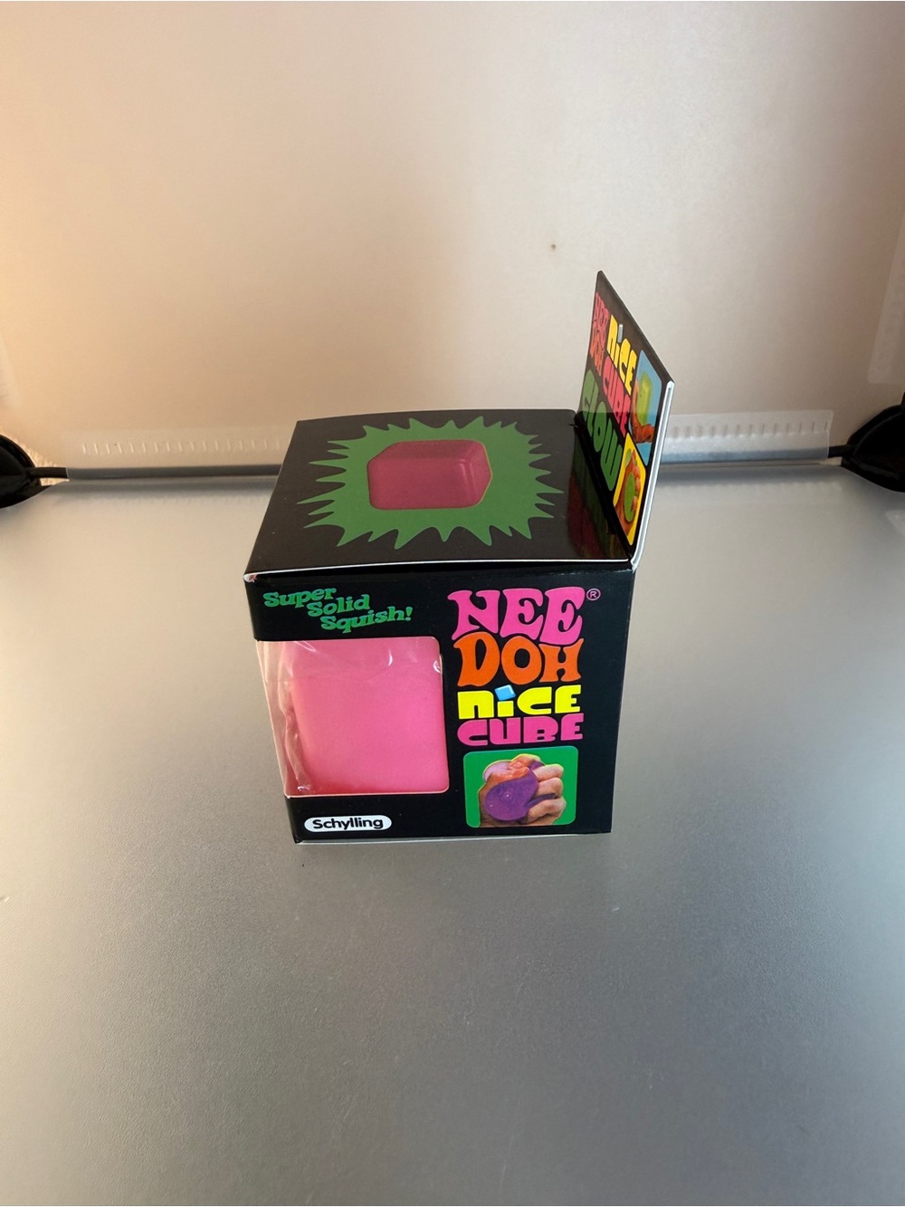 NeeDoh Nice Cube Glow in the Dark Pink Squishy ๐ - Picture 3 of 5